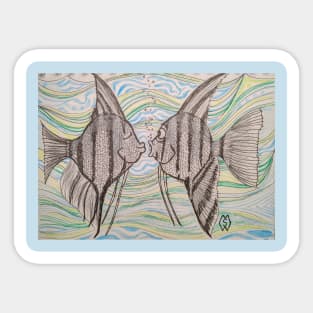Angelfish Surprise Sticker